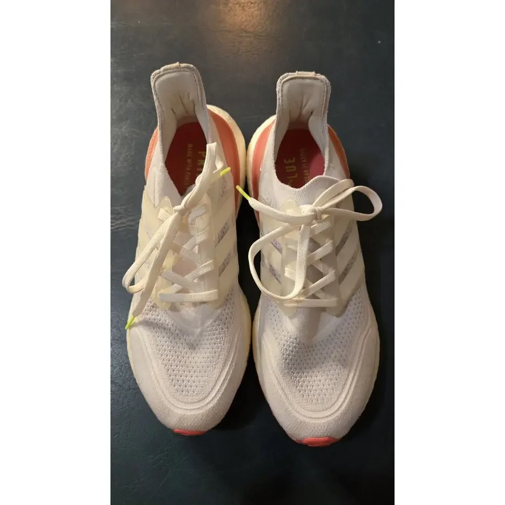 Adidas UltraBoost 21 Running Shoes Women’s Size 10 White And Pink